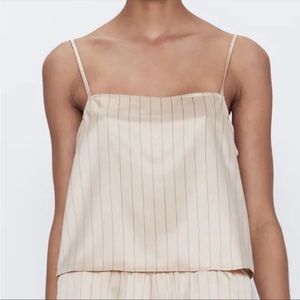 ZARA Satin Effect Striped Top NWOT